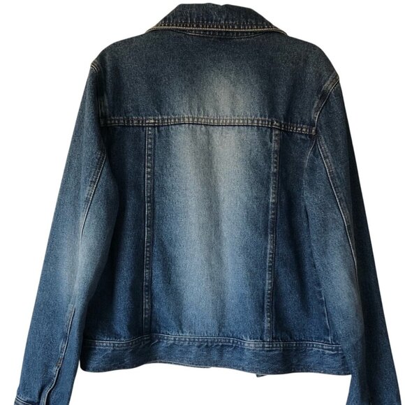 Rubbish Juniors XL Distressed Light Wash Jean Denim Jacket - Picture 4 of 5